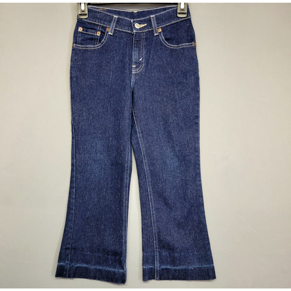 Levis 517 Bootcut Jeans Youth‎ Size 10 Blue Denim Dark Wash Pockets Inseam 19"
